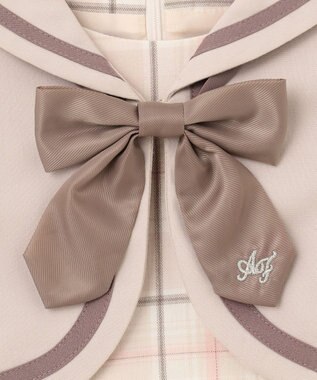 ANY KIDS ジャケット付き チェック ワンピース ピンクベージュ