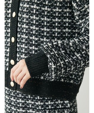 Green Parks ・ｆｕｒｒｙ　ｒａｔｅ　ツィードラメニットカーディガン Black