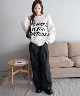 WEGO 【2025年秋冬新作】フラッフィーグラフィックニットBIGプルオーバー 柄3