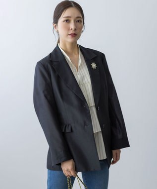 組曲 フリルディテールシアー ジャケット ブラック系