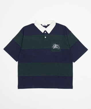 WEGO 【ユニセックス着用ITEM】ナンバリングラガーシャツ ダークグリーン