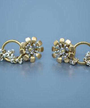 monshiro マーガレットピアス ゴールド×グレー