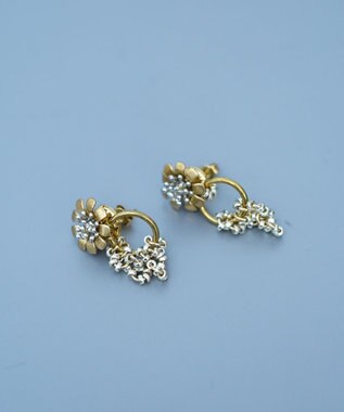 monshiro マーガレットピアス ゴールド×グレー