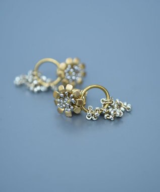 monshiro マーガレットピアス ゴールド×グレー