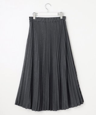 J.PRESS LADIES 【洗える】マロンサテン プリーツ スカート グレー系