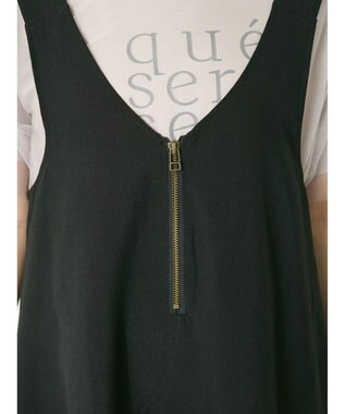 CRAFT STANDARD BOUTIQUE 前後2WAY麻調パネルワンピース Black