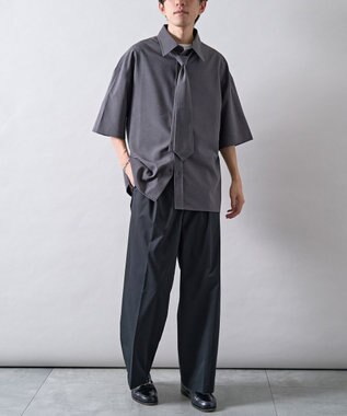 CRAFT STANDARD BOUTIQUE タイ付き半袖シャツ Gray