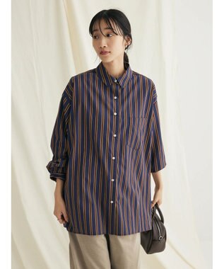 CRAFT STANDARD BOUTIQUE レギュラーカラーシャツ Stripe Navy