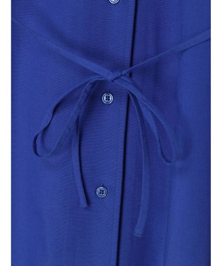 Green Parks 綿麻混開襟ワンピース Royal Blue