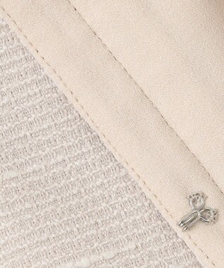 ANY SIS 【セットアップ対応】リップルボーダー ノーカラー ジャケット シャンブレーベージュ