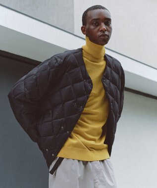 UNFILO MENS スタイリッシュ タートルネック ニット マスタード