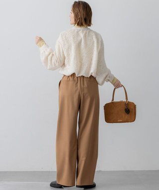 23区 L 【洗える】シアーカットジャカード ブラウス アイボリー系