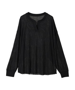 earth music&ecology シアーリブドルマンプルオーバー Black