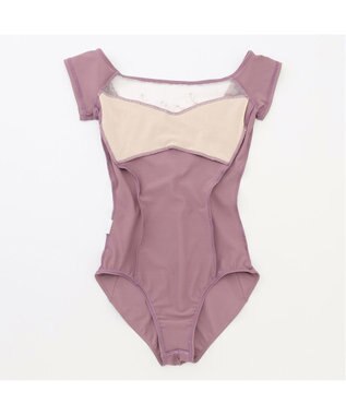 Chacott ◎【Nela ライン】キャップスリーブレオタード グレイッシュライラック