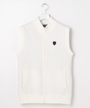 23区GOLF 【MEN】リバーシブルニットベスト モノグラム柄 ホワイト系