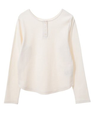 earth music&ecology ２ＷＡＹ釦リブプルオーバー Off White