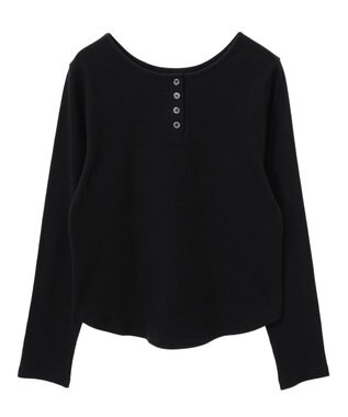 earth music&ecology ２ＷＡＹ釦リブプルオーバー Black