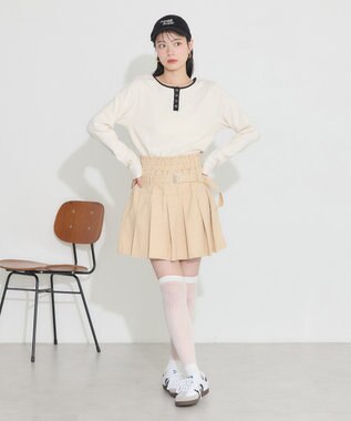 earth music&ecology ２ＷＡＹ釦リブプルオーバー Ivory