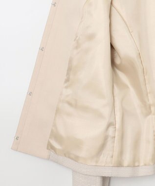 ANY SIS 【セットアップ対応】リップルボーダー ノーカラー ジャケット シャンブレーベージュ