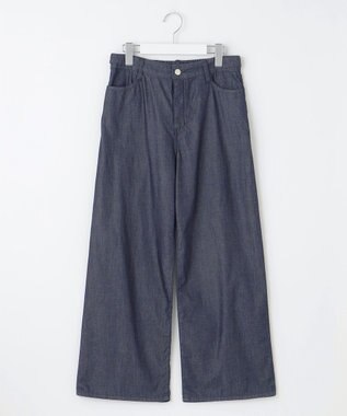 J.PRESS LADIES L 【洗える】4ozライトデニム ワイド パンツ ネイビー系