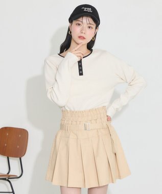 earth music&ecology ２ＷＡＹ釦リブプルオーバー Ivory