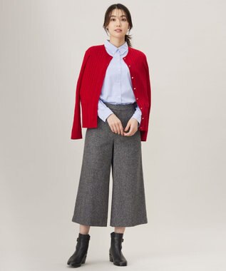 J.PRESS LADIES 【洗える】PINオックス ボタンダウン シャツ ブルー系
