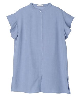 Green Parks 接触冷感　比翼シャツチュニック Blue