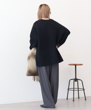 AMERICAN HOLIC Wフェイスラグランニットコーディガン Black