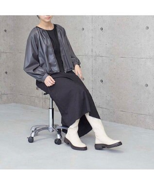 MODE ET JACOMO <MODE ET JACOMO>ストレッチロングブーツ ベージュ