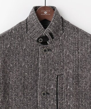 JOSEPH ABBOUD 【キングサイズ・軽量/ストレッチ/イージーケア】ツィーディーフリース ジャケット ブラック系