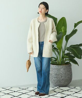 AMERICAN HOLIC Wフェイスラグランニットコーディガン Light Beige