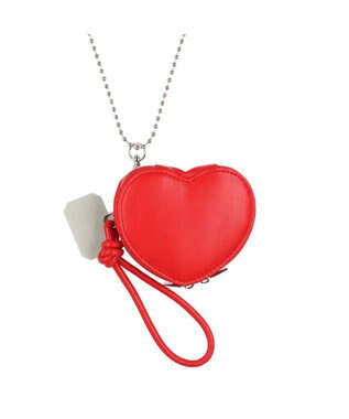 UNBILLION cachecache ハートポーチ付きボールチェーンモバイルストラップ レッド