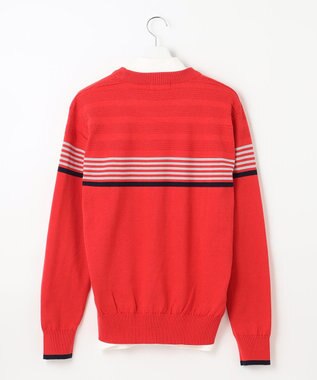 23区GOLF 嬉しいインナー付き【ニット＋吸湿発熱インナー】ニット ツインセット オレンジ系