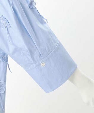 23区 【GOLD LABEL】エンブロイダリータイプライター ブラウス サックス系