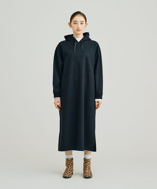 J.PRESS YORK STREET 【WOMEN】NEEDLE JERSEY フード付きワンピース ブラック系