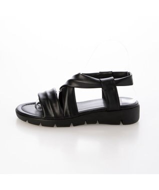 ing <ing>「もちっと新感覚」クロスベルトサンダル ブラック