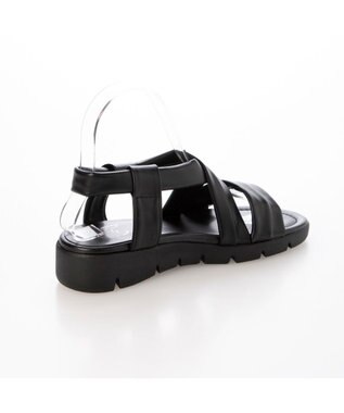 ing <ing>「もちっと新感覚」クロスベルトサンダル ブラック