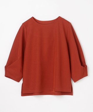 ANY コンフォータブル袖タックブラウス オレンジ