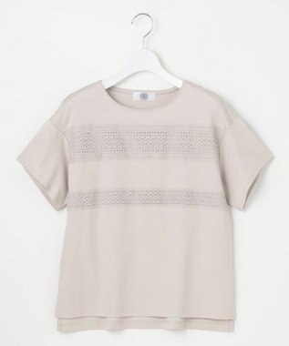 J.PRESS LADIES レーシーコンビ カットソー グレージュ系