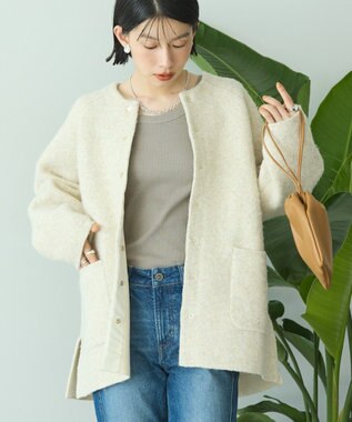 AMERICAN HOLIC Wフェイスラグランニットコーディガン Light Beige
