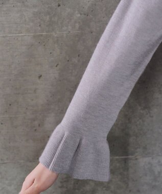 Tiaclasse フリルリボンカーディガン グレー