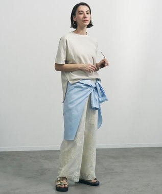 UNFILO 【WEB限定カラー】コットン オーバーシャツ ブルー