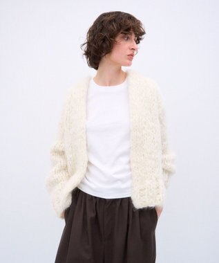 ATON HAND KNIT | カーディガン WHITE