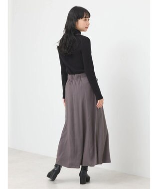 earth music&ecology リボンフレアスカート Charcoal Gray
