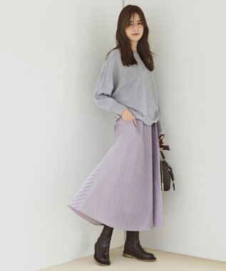 自由区 【洗える】ソフトウールハイゲージ ドルマンスリーブニット ライトグレー系