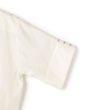 BEIGE， QUARTZ / 異素材コンビ ストライプシャツ Ecru St.