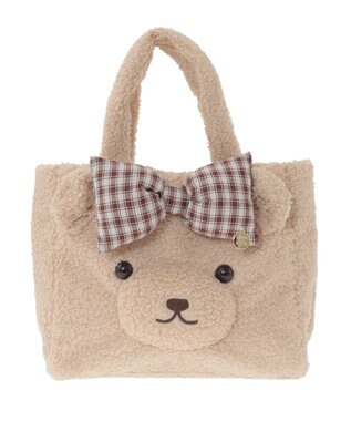 Maison de FLEUR リボンベアショルダートートバッグ Beige