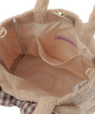 Maison de FLEUR リボンベアショルダートートバッグ Beige