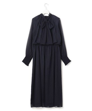 23区 S 【APPLAUDIR】シアードットフロッキー ドレス ネイビー系
