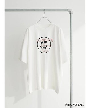 Green Parks Ｓｍｉｌｅｙ　Ｆａｃｅ／スマイル＋ロゴＢｉｇＴシャツ White